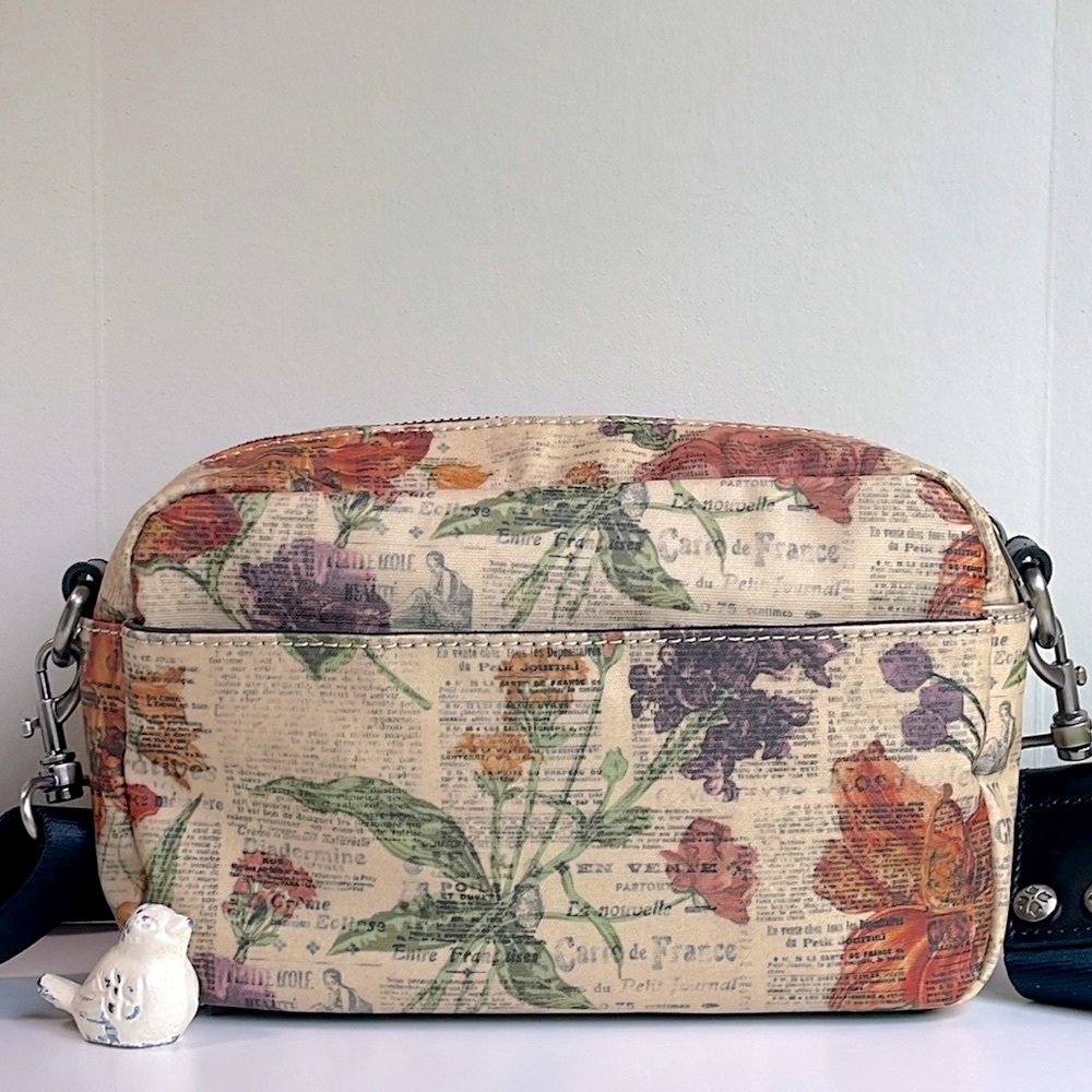Patricia Nash Floral Print Crossbody Bag Set in Cream, Orange, Purple, Green - Picture 3 of 16